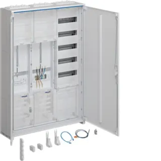Hager Komplettschrank mit einem Zählerplatz, Sammelschiene und Montageart Aufputz/Unterputz/teilversenkt (weiß, Retail)
