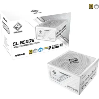 ASRock Steel Legend SL-850GW, PC-Netzteil (weiß, 1x 12-Pin High Power GPU, 2x PCIe, Kabelmanagement, 850 Watt)