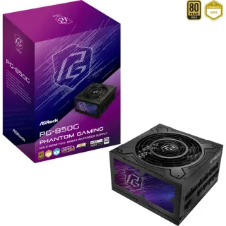 ASRock Phantom Gaming PG-850G, PC-Netzteil (schwarz, 1x 12-Pin High Power GPU, 4x PCIe, Kabelmanagement, 850 Watt)