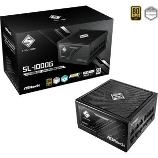 ASRock Steel Legend SL-1000G, PC-Netzteil (schwarz, 1x 12-Pin High Power GPU, 3x PCIe, Kabelmanagement, 1000 Watt)