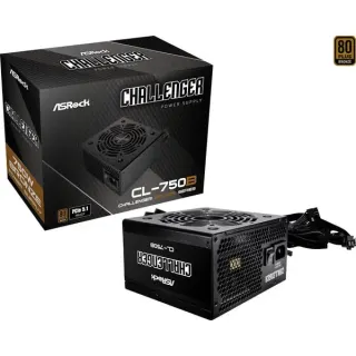 ASRock Challenger CL-750B 750W, PC-Netzteil (schwarz, 1x 12-Pin High Power GPU, 2x PCIe, 750 Watt)