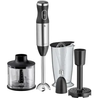 WMF Stabmixer-Set Kult X (schwarz/silber, 600 Watt, mit Zerkleinerer, Schneebesen und Kartoffelstampfer)