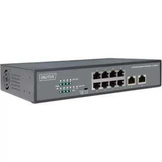 Digitus 8-Port Fast Etherent PoE-Switch + 2 Uplinks (schwarz)