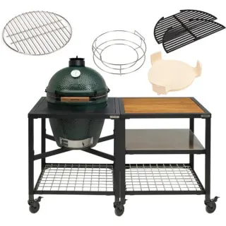 Big Green Egg Large Frame Paket , Holzkohlegrill (grün, Ø 46cm)