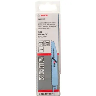 Bosch Professional Säbelsägeblatt S 123 XF Progressor for Metal, 25 Stück (Länge 150mm)