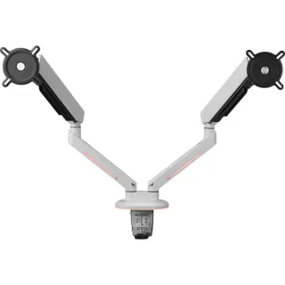 ONE FOR ALL Universeller Gaming Dual Monitorarm (DM8220), Monitorhalterung (weiß, RGB)