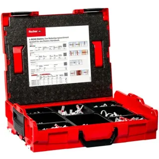 fischer L-BOXX 102 Elektro, Dübel (hellgrau/rot, 670-teilig)