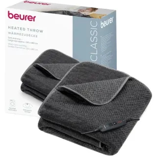 Beurer Wärmezudecke HD 65 Dark Grey, Heizdecke (dunkelgrau, 130 x 180 cm)