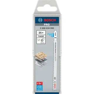 Bosch Professional PRO Stichsägeblatt Multi Material thick and thin T345XF, 132mm (schwarz, 25 Stück)