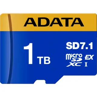 ADATA Premier Extreme microSDXC SD7.1 1 TB, Speicherkarte (blau/gelb, SD7.1 Express, UHS-I U3, Class 10, V30, Nintendo Switch 2 Ready)