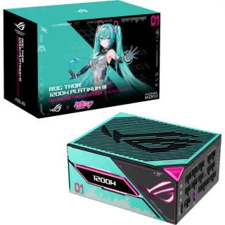 ASUS ROG Thor 1200W Platinum III Hatsune Miku Edition, PC-Netzteil (schwarz, 1x 12 Pin High Power GPU, 4x PCIe, Kabelmanagement, 1200 Watt)