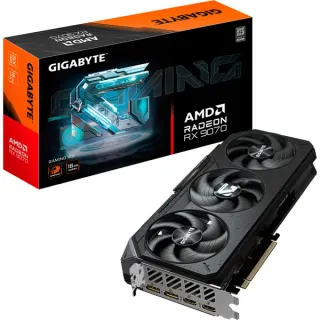 GIGABYTE Radeon RX 9070 GAMING, Grafikkarte (schwarz, RDNA4, GDDR6, 2x DisplayPort, 2x HDMI)