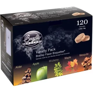 Bradley 5 Variationen Aromen Bisquetten, 120 Stück, Räucherholz (für Bradley Smoker)