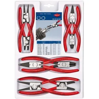 KNIPEX Sicherungsringzangen-Set 00 20 04 V01 (rot/schwarz, 8-teilig, gerade / abgewinkelt)