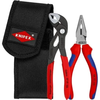 KNIPEX Mini-Zangenset, in Werkzeug-Gürteltasche, Zangen-Set (rot/schwarz, 2-teilig)