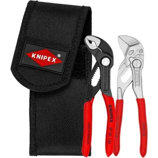 KNIPEX Mini-Zangenset, in Werkzeug-Gürteltasche, Zangen-Set (rot/schwarz, 2-teilig)