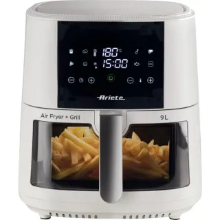 Ariete Heißluftfritteuse 9 L (weiß, 1.500 Watt, Korb 9 Liter, mit Sichtfenster)