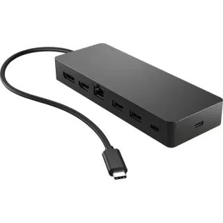 HP Universal USB-C Multiport Hub, Dockingstation (schwarz, USB-A, USB-C, HDMI, DisplayPort, RJ45)