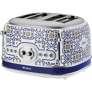 Ariete 4-Schlitz-Toaster Capri (weiß/mehrfarbig, 1.630 Watt, für 4 Scheiben Toast)