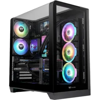 Thermaltake View 390 TG Black, Tower-Gehäuse (schwarz, Tempered Glass x 2)