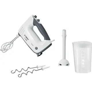 Bosch Home Handmixer ErgoMixx MFQ37470 (weiß/grau, 750 Watt, mit Mixfuß)