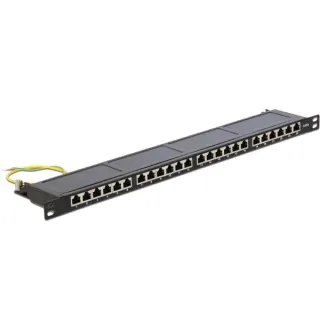 DeLOCK Patchpanel 24P Cat.6 / 0.5 HE (schwarz)