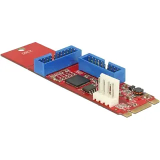 DeLOCK M.2 Key B+M Stecker > 2 x USB 3.0 Pfostenstecker, Konverter
